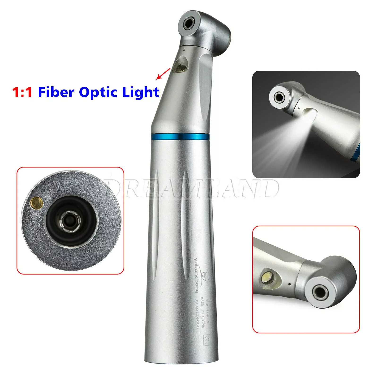 Dental Push Button/Latch LED E-generator / Fiber Optic /Slow Speed Contra Angle Handpiece Fit Nsk/Kavo