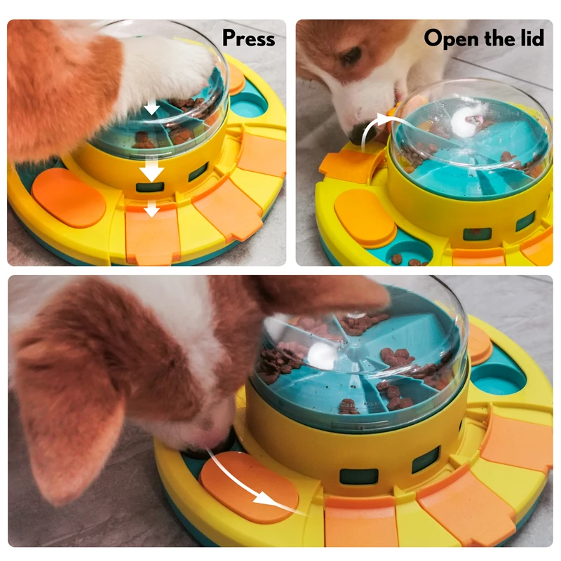 Dog Puzzle Toys Press Slow Feeder Interactive Enrichment Toys for pets for Puppy IQ Trainning Treat Dispenser Food Leaker Bowl