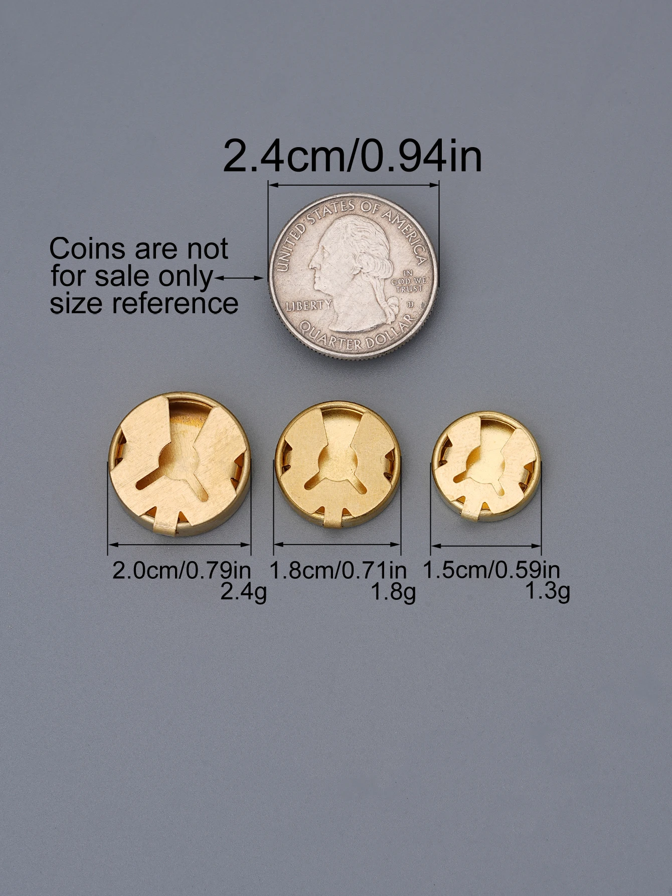 10/50 Stück goldene/silberne runde Hemdkragenklammern aus Metall, verstellbare Druckknöpfe zur Kleidungsdekoration – Detail 5