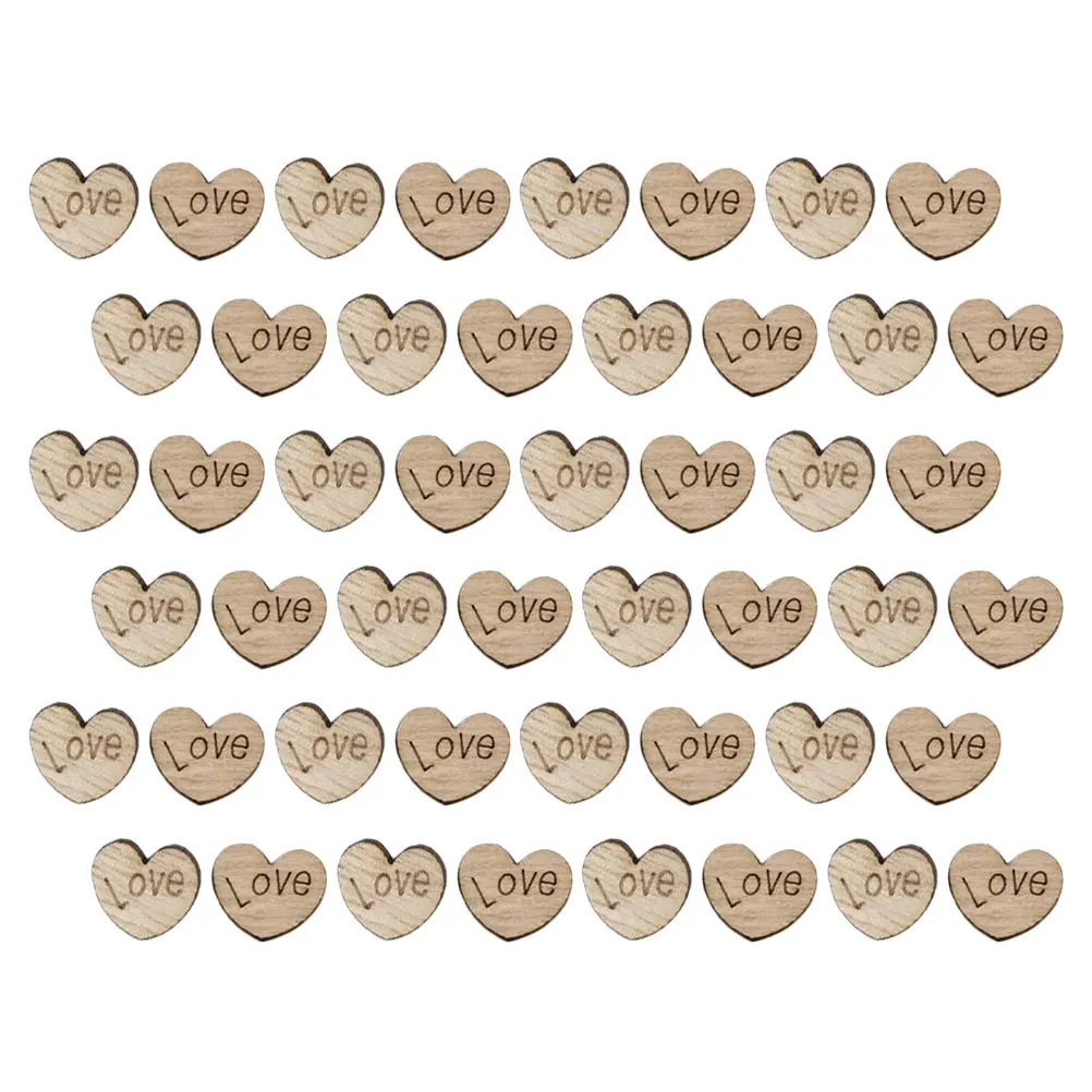 

100pcs Wooden Cutouts Wedding Wooden Hearts For Crafts Decorations Heart naments Craft Supplies Sewing Accessories