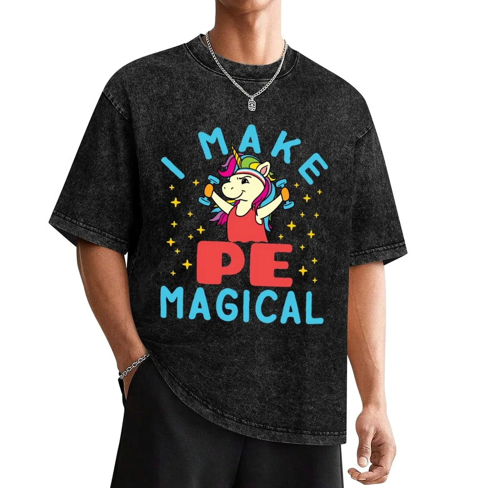 

PE Teacher Unicorn I Make PE Magical T-Shirt sublime customs design your own quick drying anime mens clothing