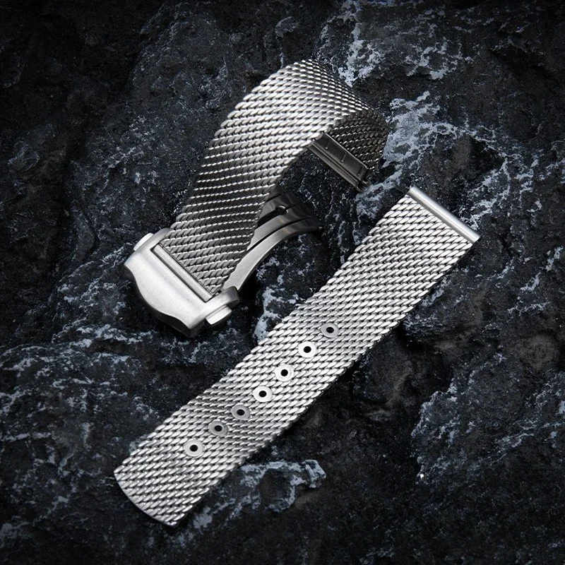 Universal Folding Buckle Milan Mesh Belt for Omega Watch Strap At150 Haima 300 Super Master 007 20mm Watchband