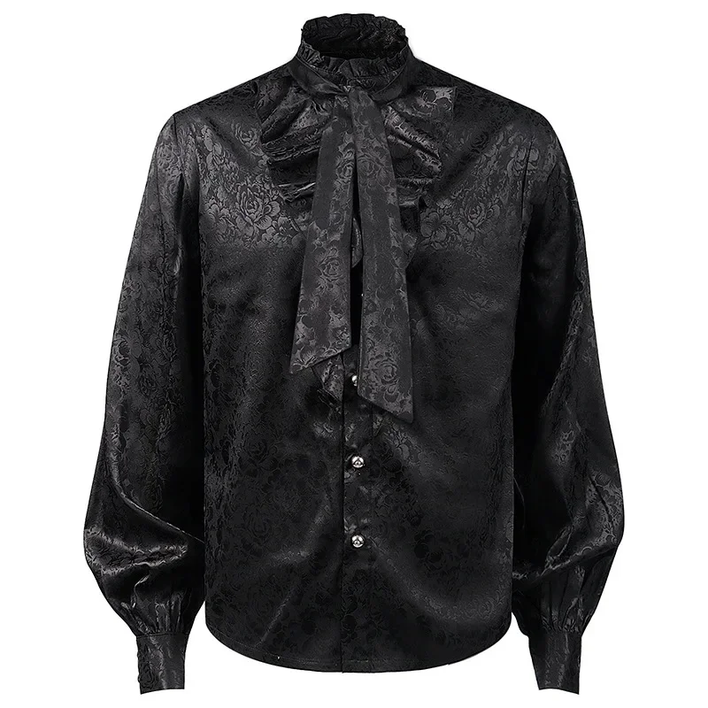 

Mens Steampunk Vintage Shirt Medieval Victorian Renaissance Gothic Ruffled Shirt Drama Stage Men Long Sleeve Viking Costume Tops