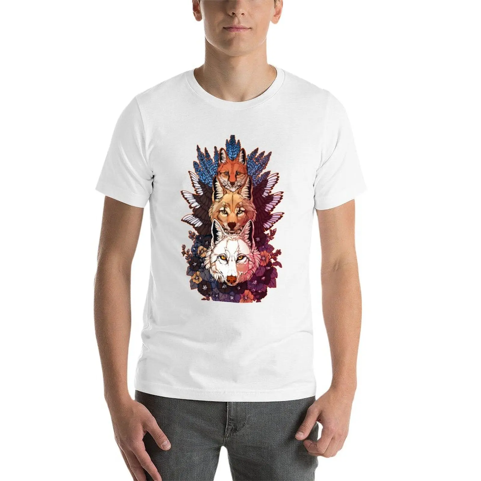 تي شيرت Heraldry Canidae تي شيرت للرجال تي شيرت قطني للرجال تي شيرت برسومات