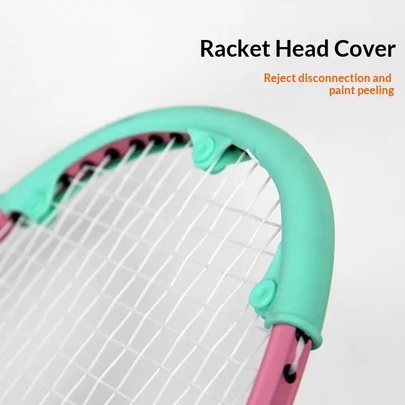 Badminton Racket Head Protection Silicone Strips 2Pcs 19cm Anti String Breakage Guard for Daily Training Outdoor Sports