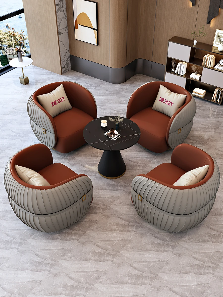 

Negotiation table and chair combination light luxury modern meeting and lounge area Office Hotel lobby sales office Department r