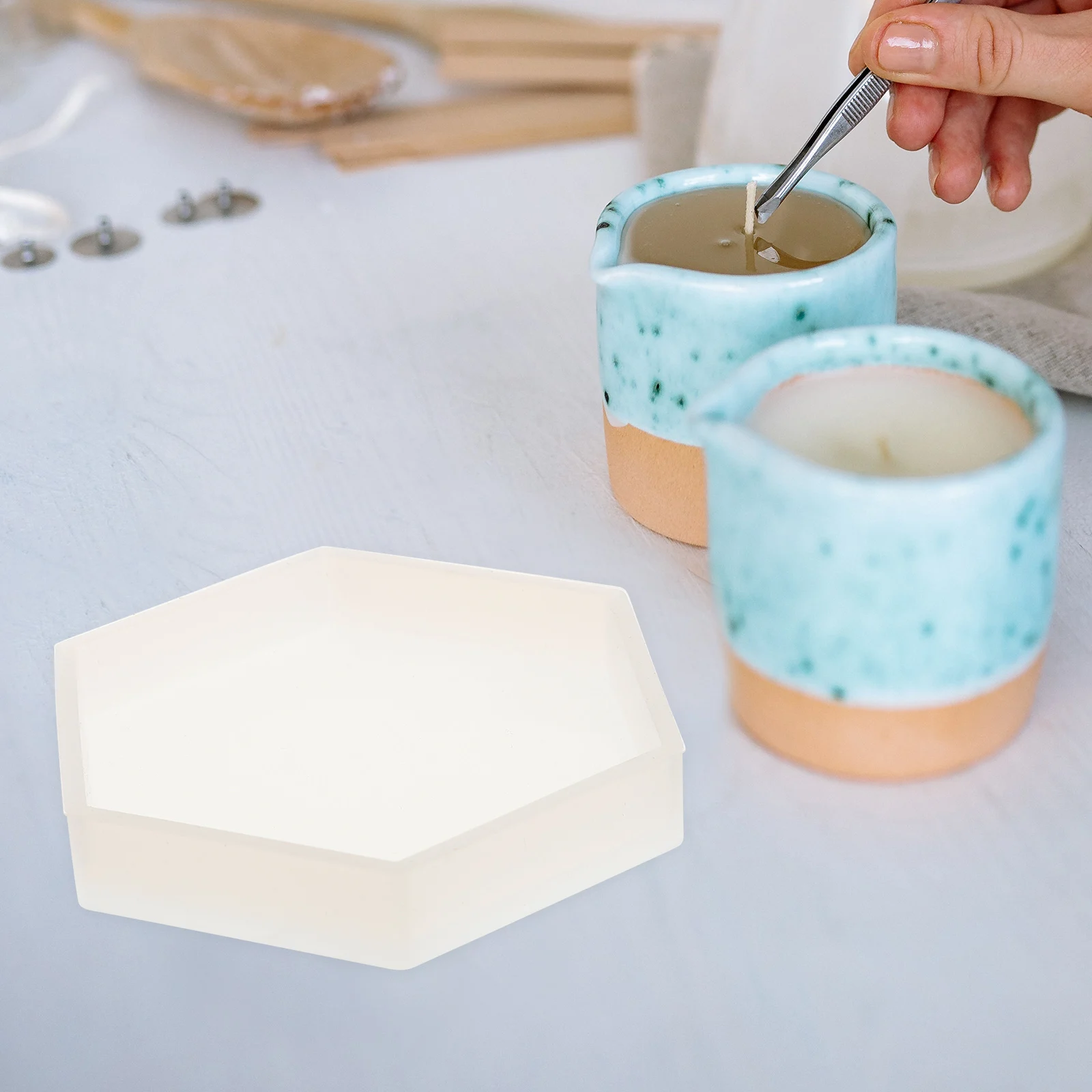 

3 Pcs Rectangle Epoxy Mold Office Desk Decor Casting Silica Gel Baking Coaster Molds