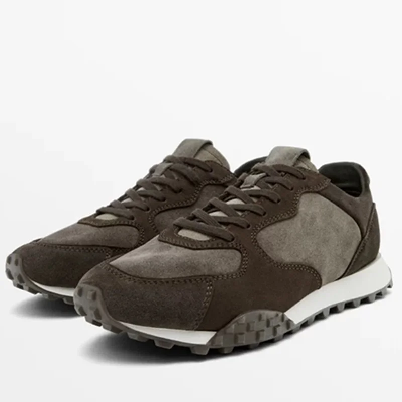 

Maxdutti British Retro Color Blocked Suede Leather Soft And Comfortable Men's Shoes Shoes For Man Men's Sneakers Casual Shoes