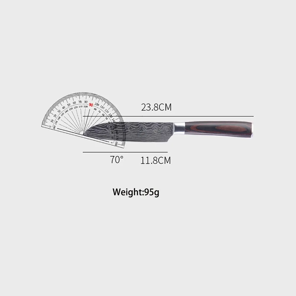 Couteau multi-usages japonais, couteau d'office en acier inoxydable, couteau de Chef à manche en bois pour couper des Fruits et légumes