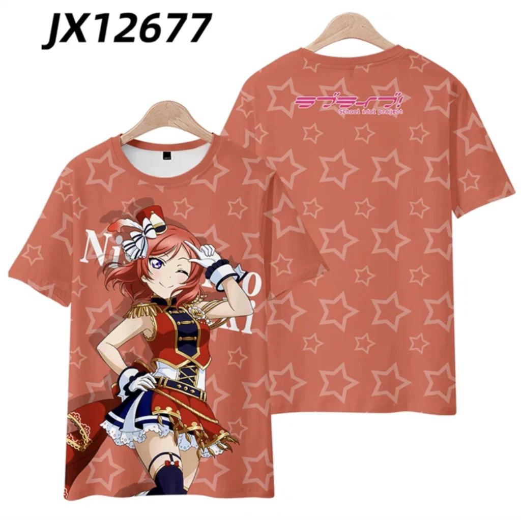 

Lovelive! μ's 3D Printing T-shirt Summer Fashion Round Neck Short Sleeve Popular Japanese Anime Streetwear A