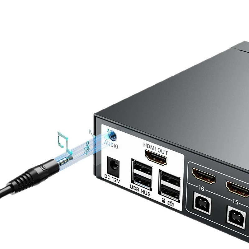 MT-1601HKS hdmi kvm switcher 16 in 1 out 4K@60Hz audio sub-multi-interface