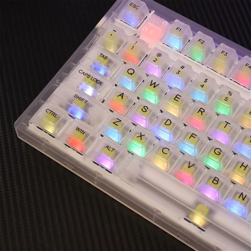 LEA Transparent White Fog  Keycap    Ice Crystal Full with Column Customized 