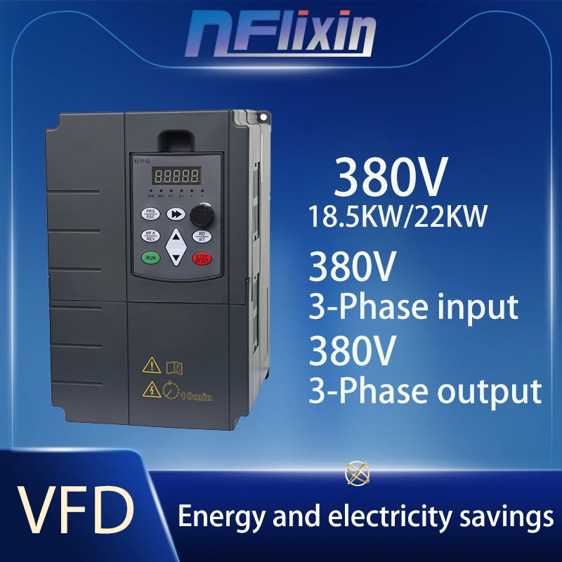 AC 380V Economical VFD Variable Frequency Drive Converter Inverter 15KW/18.5KW/22KW/30KW/37KW/45KW/55KW 3P Input and 3P Output