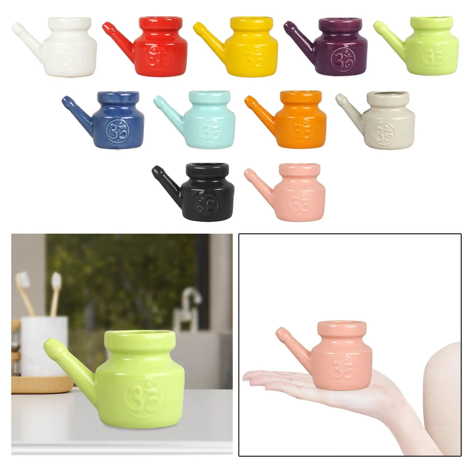 세라믹 네티 냄비 누수 방지 부비동 린스 냄비, 비강 세척에 내구성, 2-6 팩