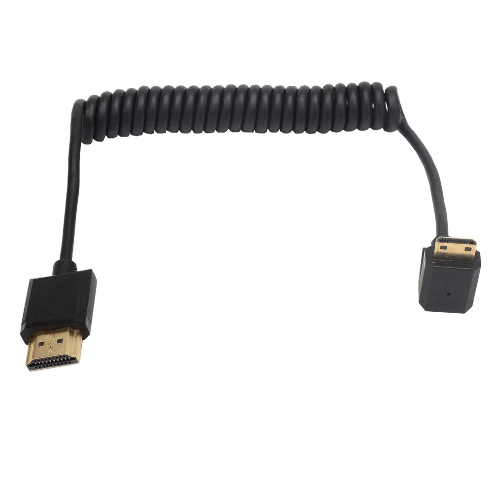 Super Soft Up Down cavo da Mini HDMI a HDMI ad angolo retto sinistro Ultra sottile 4k @ 60hz portatile leggero corto sottile hdmi2.0 arrotolato