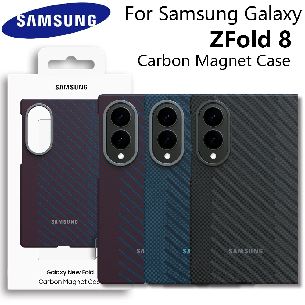Nowe etui z włókna węglowego z magnesem do Samsunga Z Fold 8, pasujące do Galaxy Z Fold8 Wide, kompatybilne z bezprzewodowym ładowaniem Magsafe, odporne na wstrząsy, ochronne etui.