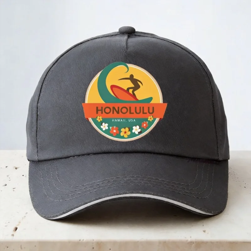 Surfing Honolulu Hawaii USA Baseball cap summer outdoor Beach surf man hat Unisex adjustable snapback hats