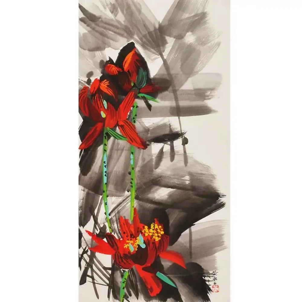 300144-Romantic Floral Hand Paint By Numbers Home Decoration Art