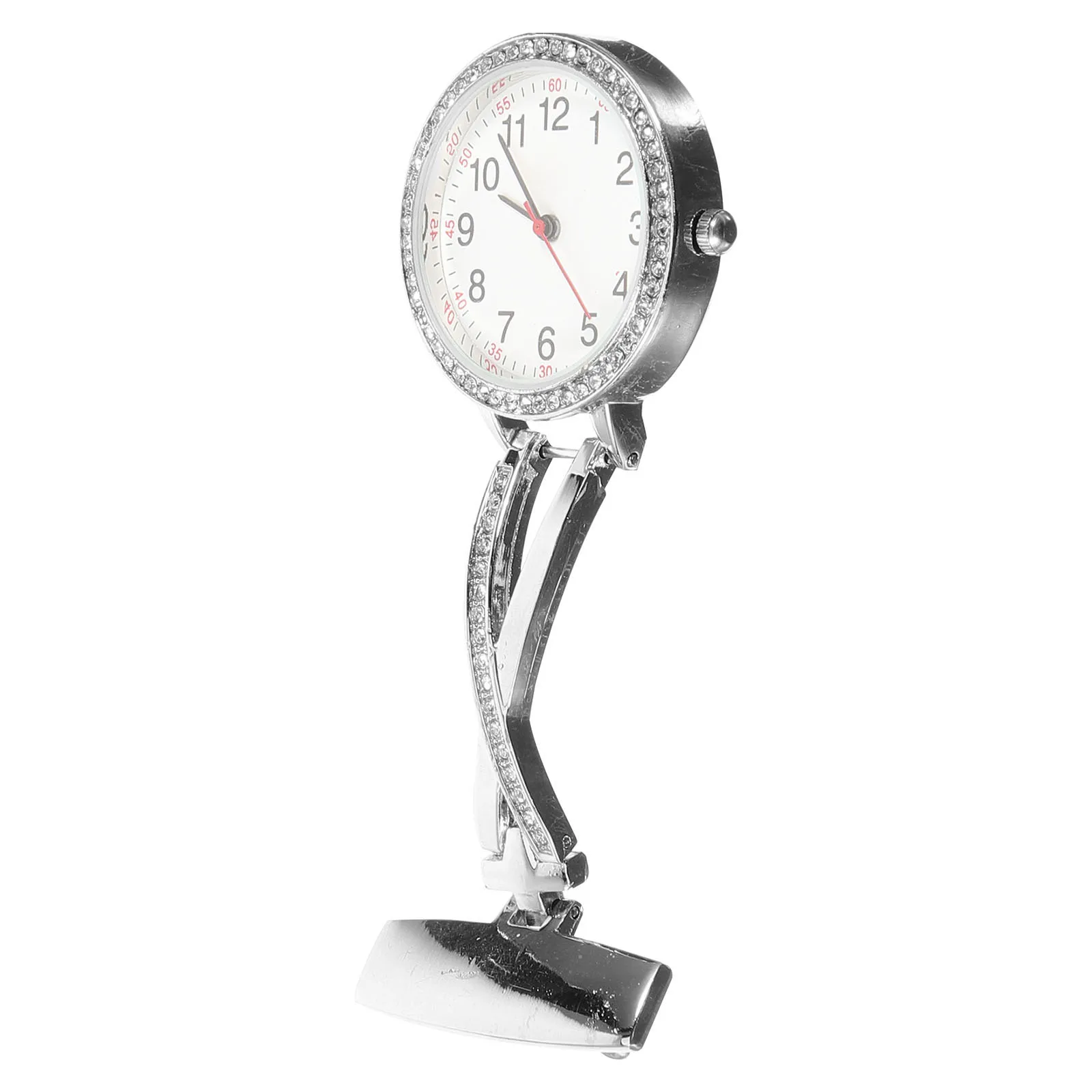 

Hanging Nurse Watch White Steel Color Clip On Lapel Fob Watches for Students Exam Fashion Trend Nursing Pocket Brooch