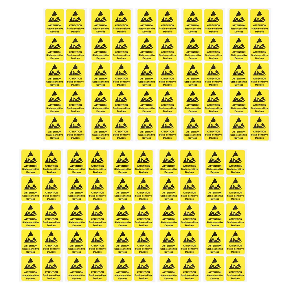 สติกเกอร์เตือนไฟฟ้าสถิตย์ 100 ชิ้น ป้ายเตือนความปลอดภัย ป้ายเตือนแรงดันไฟฟ้า สติกเกอร์ป้องกันไฟฟ้าสถิตย์ มองเห็นได้ชัดเจน สำหรับใช้ภายในและภายนอกอาคาร