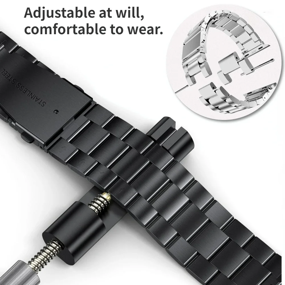Metal Strap For Apple Watch Band Ultra 3 49mm 45mm 41mm SE3 44mm 40mm 42mm 46mm Stainless Steel Bracelet iWatch 11 10 9 8 7 6 5