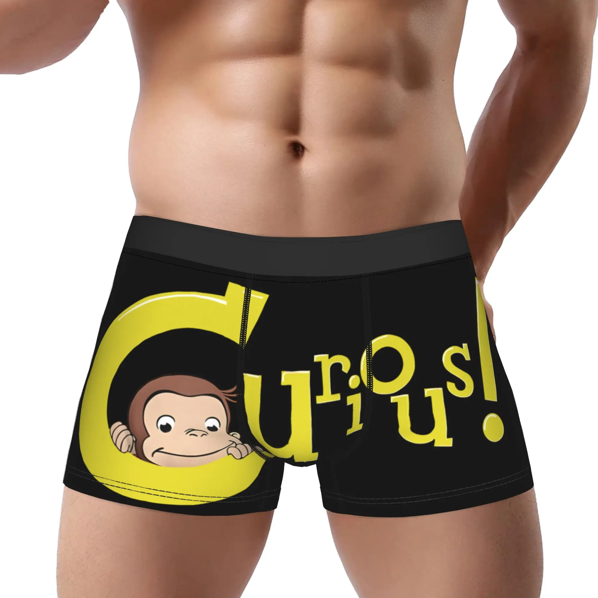 1piece Best Friend Curious Monkey G-George Underpants Homme Panties Man Underwear Comfortable Shorts