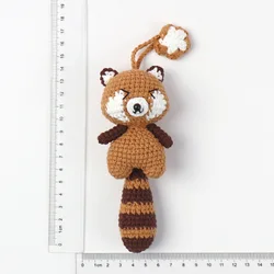 Handmaking Cartoon Animal Doll Crochet Keychain Cute Knitted Raccoon Keyrings For Bag Pendant Knitting Fox Doll Custom Accessory