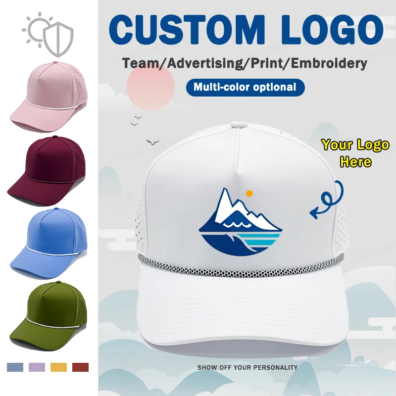 

New Personalized 5-panel Customizable Logo Baseball Cap for Men and Women Summer Outdoor Leisure Sunscreen Semi-mesh Hats