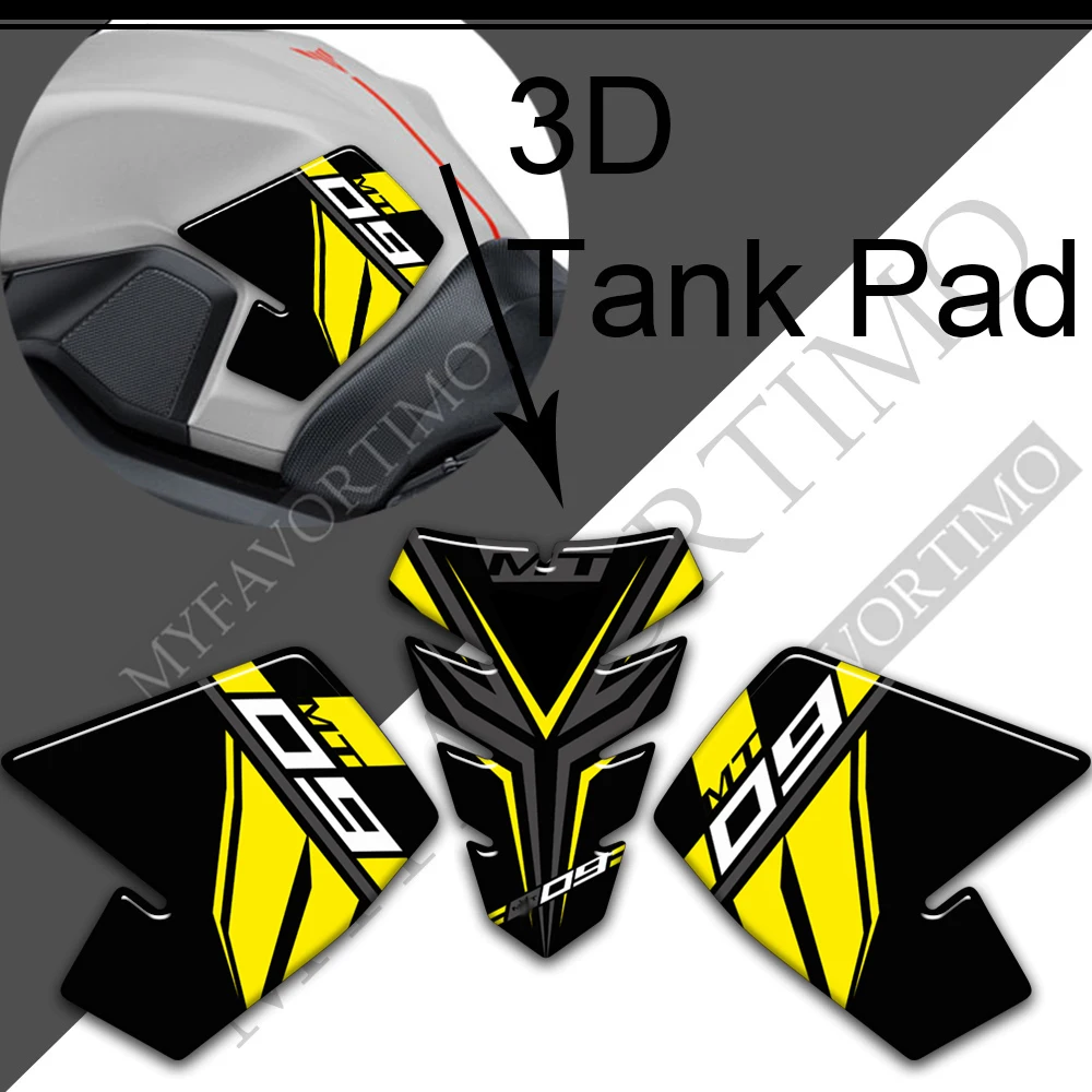 دراجة نارية لياماها MT09 MT FZ 09 SP 2016-2021 خزان الوسادة الجانب القبضات الغاز زيت الوقود عدة الركبة هدية الحاجز حامي ملصقات