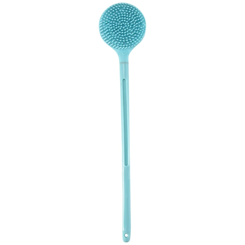 

Double-Sided Shower Body Brush Silicone Long Handle Bathroom Wash Brush Bathing Massage Back Body Exfoliating Brush