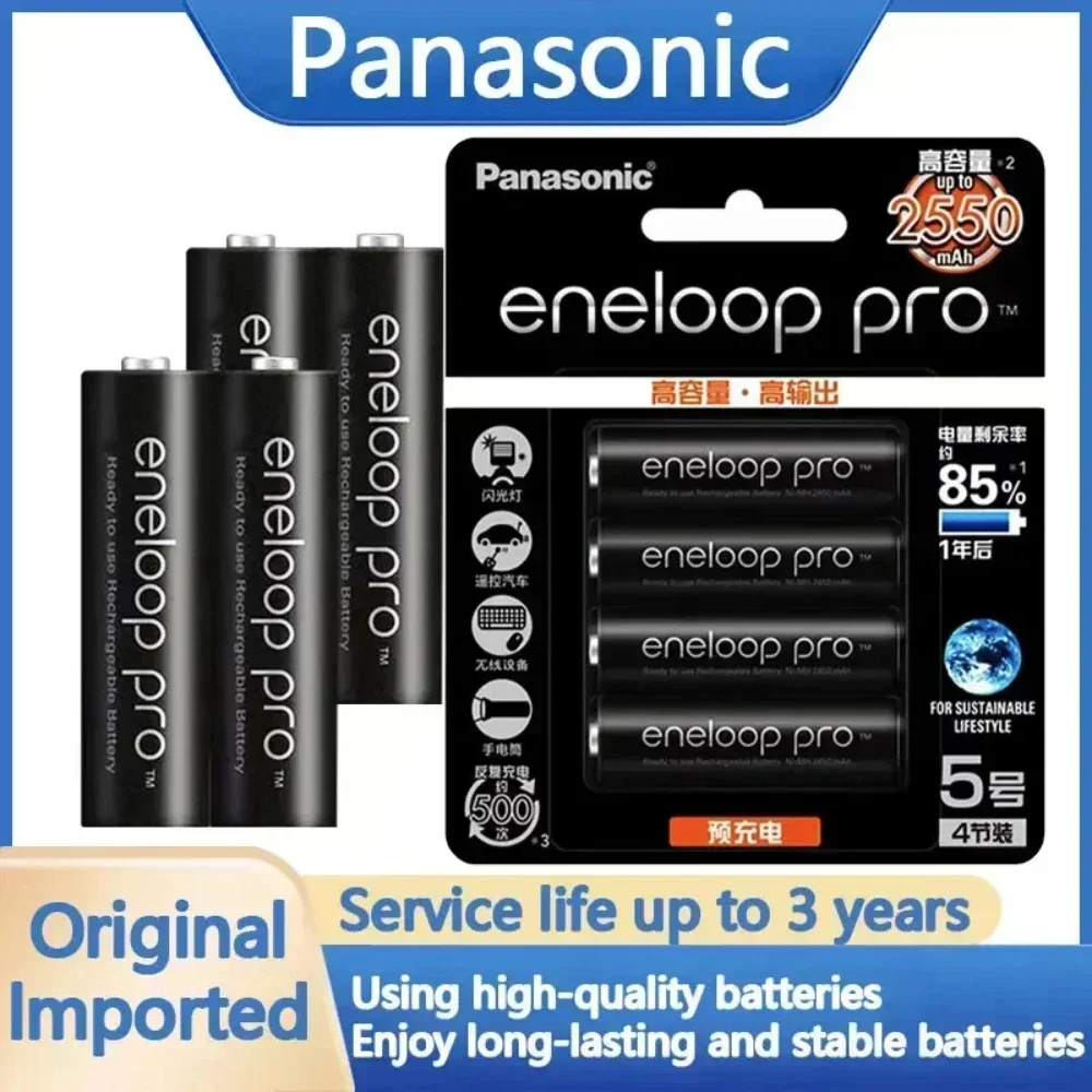 

100% Panasonic Enelop Original Rechargeable Battery Pro AA 2550mAh 1.2V NI-MH Camera Mouse Air Conditioner + Free shipping