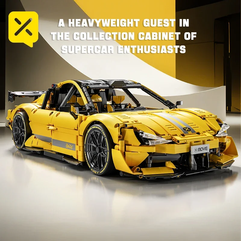 

2143 шт. Technic Super Racing Car Building Blocks Комплект масштаба 1:8 High Road Coupe с крутым задним крылом MOC Кирпичи Коллекционная игрушка