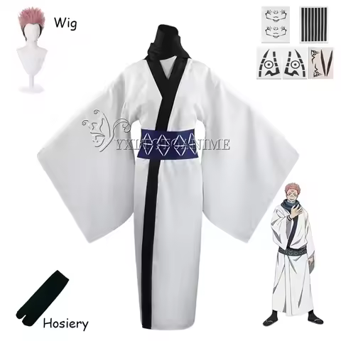 in stock Jujutsu Kaisen Ryomen Sukuna Cosplay Costumes Adult Men Women Outfits Japan Kimono Hanfu Halloween Anime Clothing