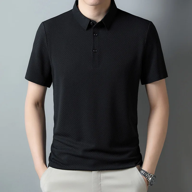 Luxury High-end Lightweight Polo Shirts Mens Summer Golf Shirt Quick-drying Breathable T-Shirt Short