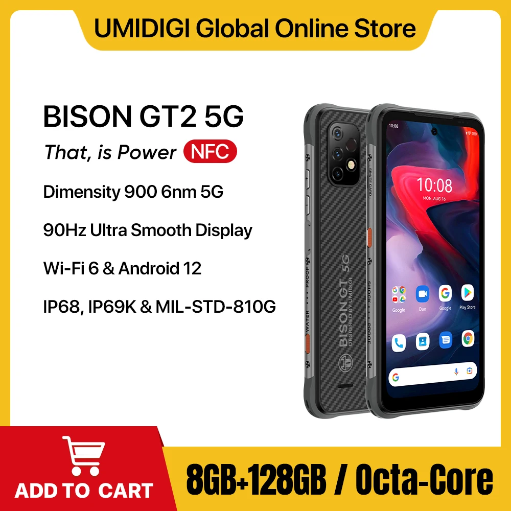 Смартфон UMIDIGI BISON GT2 PRO, IP68, IP69K, Android 12, 6150 мАч