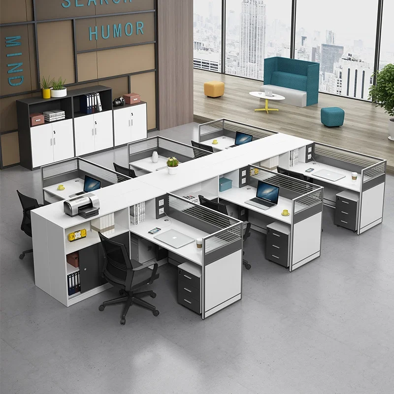 modular office table and chair Staff desk workstation commercial Office Furniture set office partition table Bureau de travail