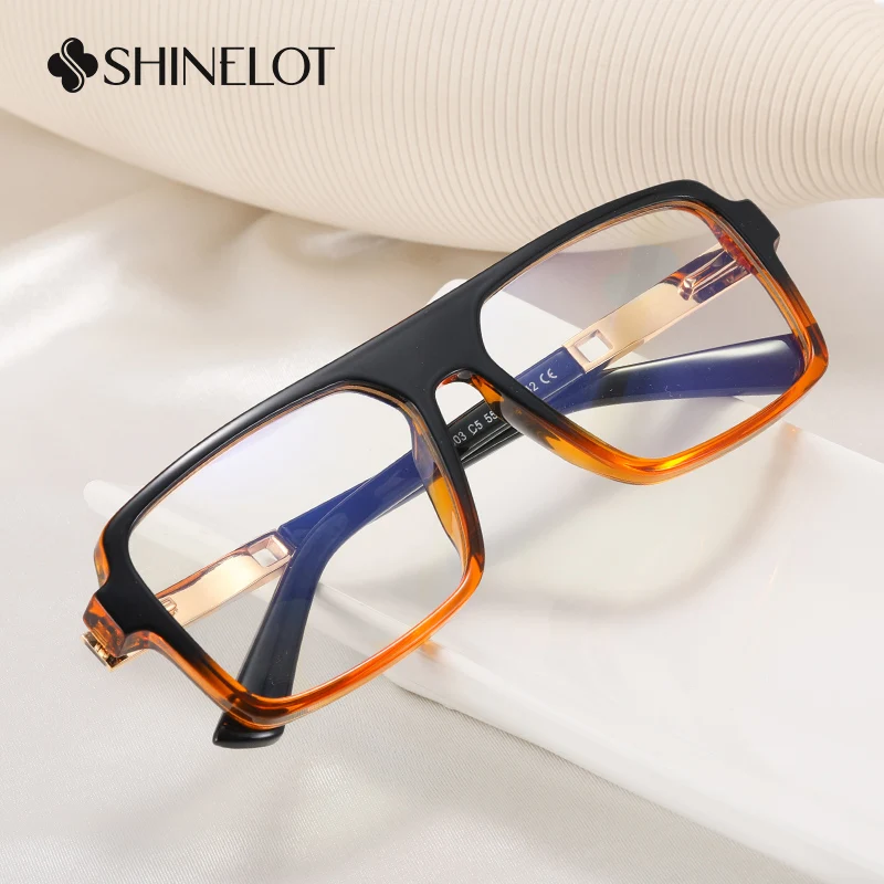 

93503 New Craft Rectangle Eyeglasses Frame Technology Oriented Glasses Full Frame Youth Style Science Geek Eyewear