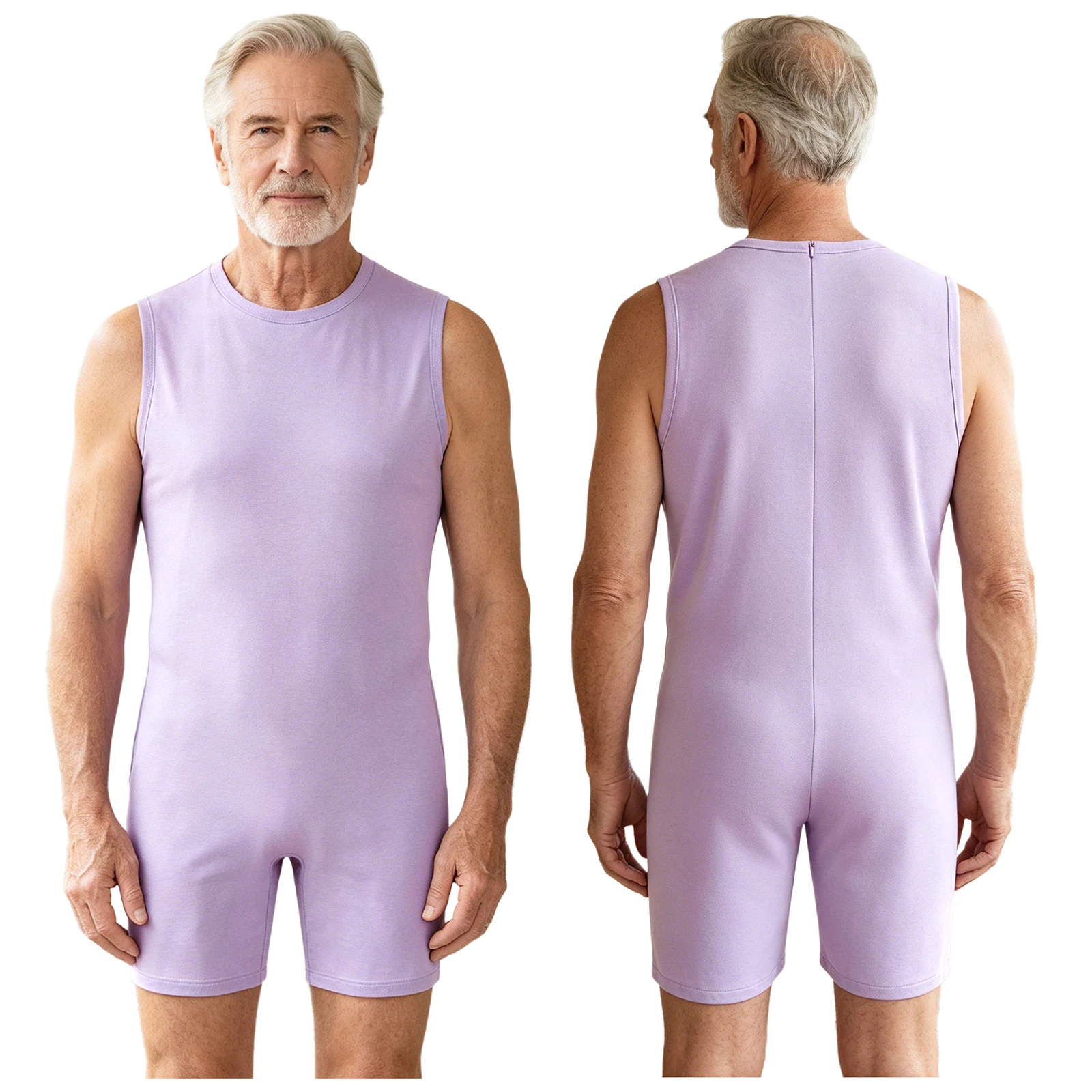Men Women Special Needs Adaptive Rompers Anti-strip Back Zipper Jumpsuit Sleepwear Homewear for Elderly Alzheimer ASD Adult