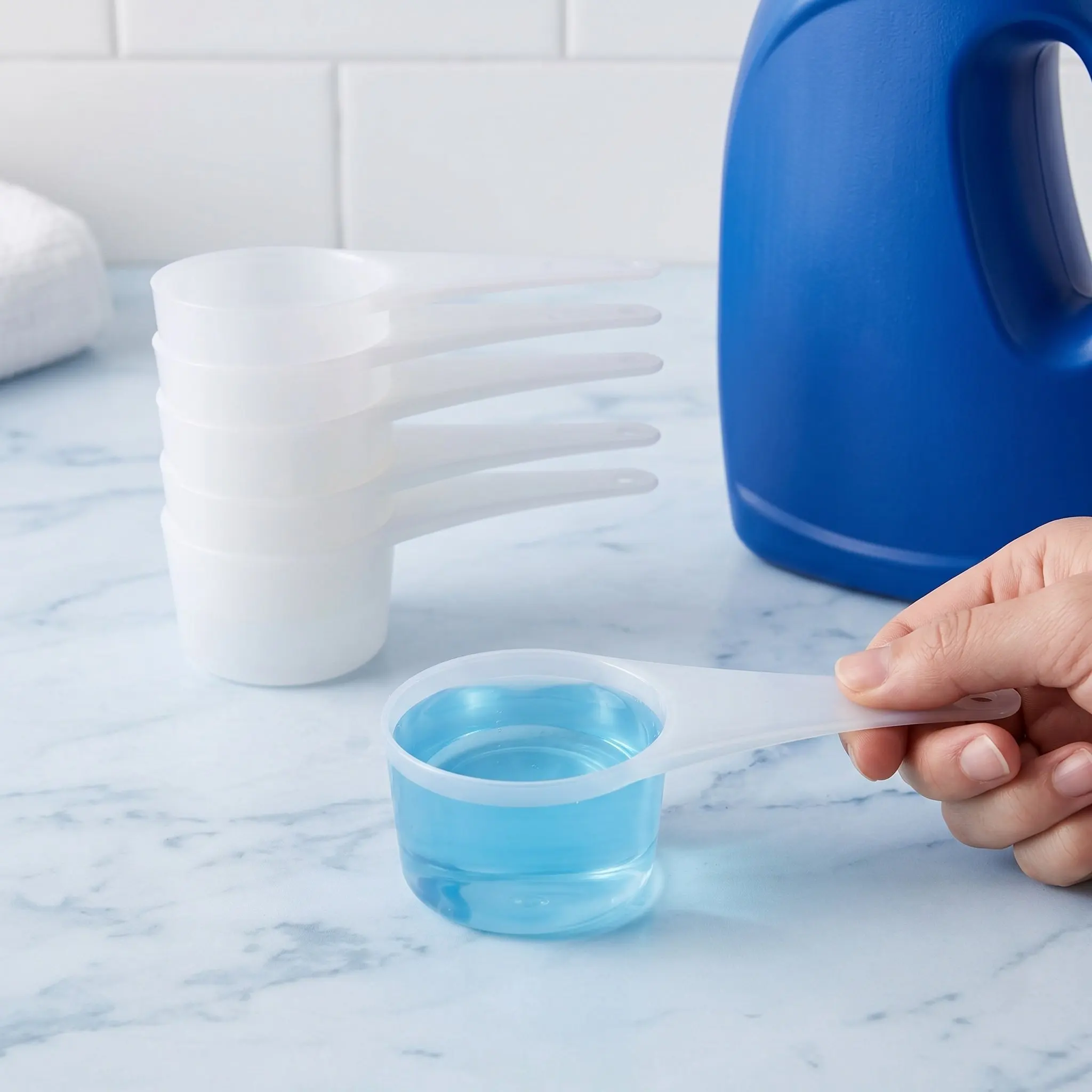 20Pcs Laundry Detergent Measuring Scoop Plastic Flat Laundry Scoop 30Ml for Powder Liquid Measuring Powder Dispenser Spoon