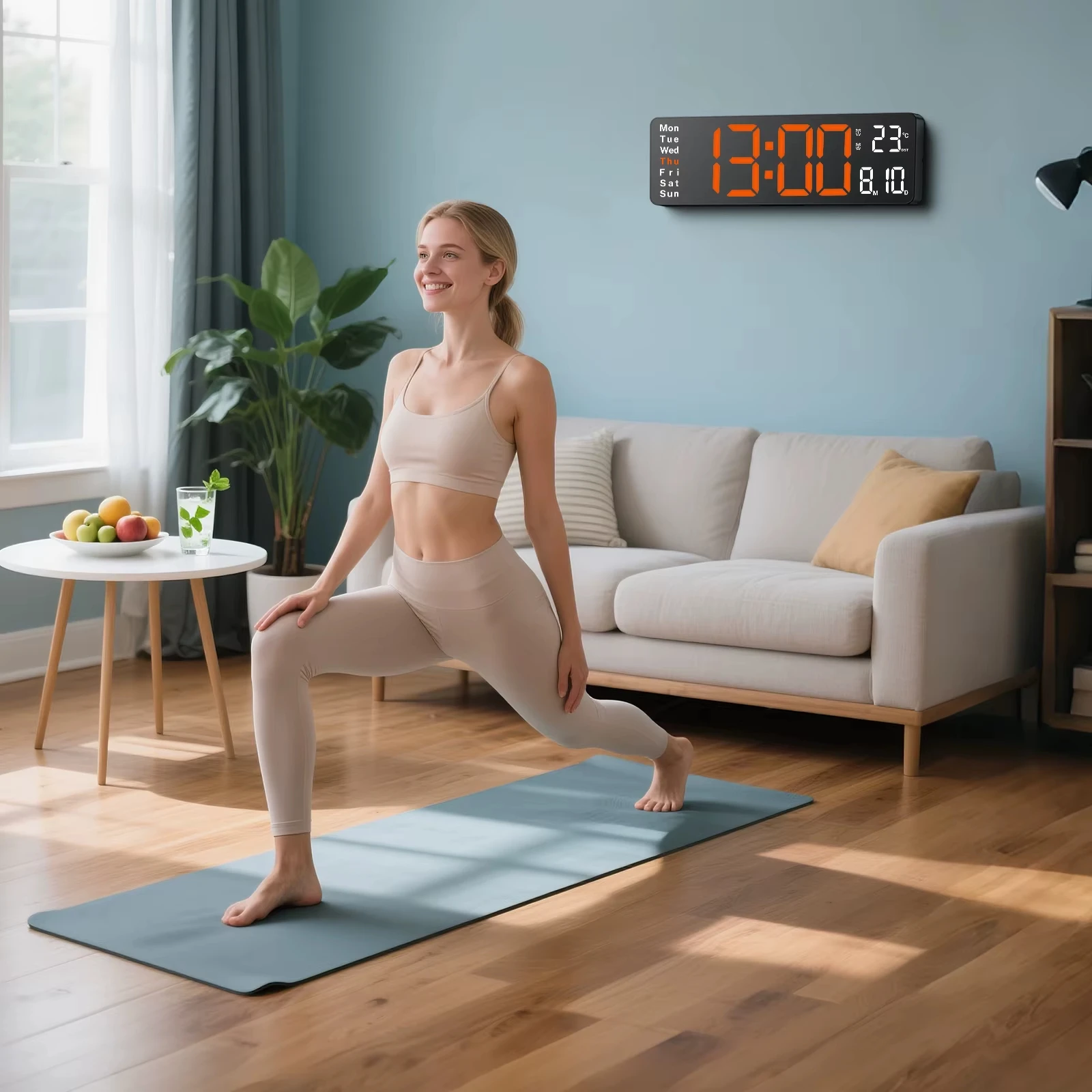 ساعة رقمية كبيرة مقاس 16 بوصة من Tempospark للفصل الدراسي، وساعات حائط رقمية مع جهاز تحكم عن بعد، وساعة حائط LED مع التاريخ والأسبوع والمنبه