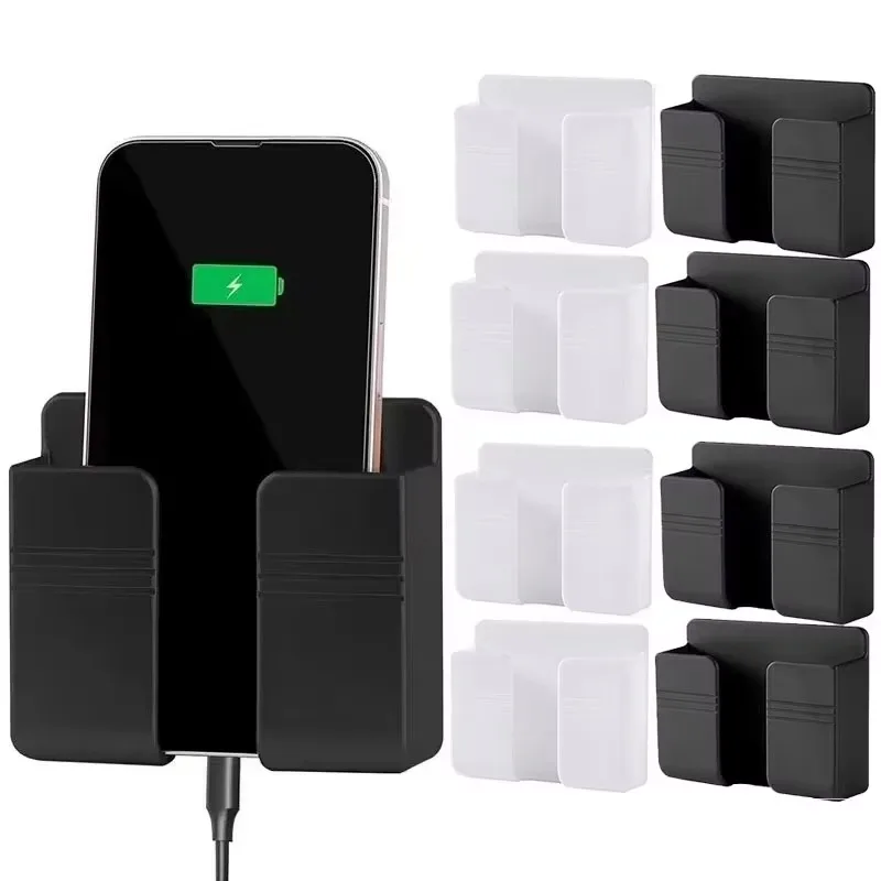 1/10/25pcs Wall Mounted Storage Box Multifunction Punch Free Organizer TV Remote Control DIY Mobile Phone Plug Charging Holder