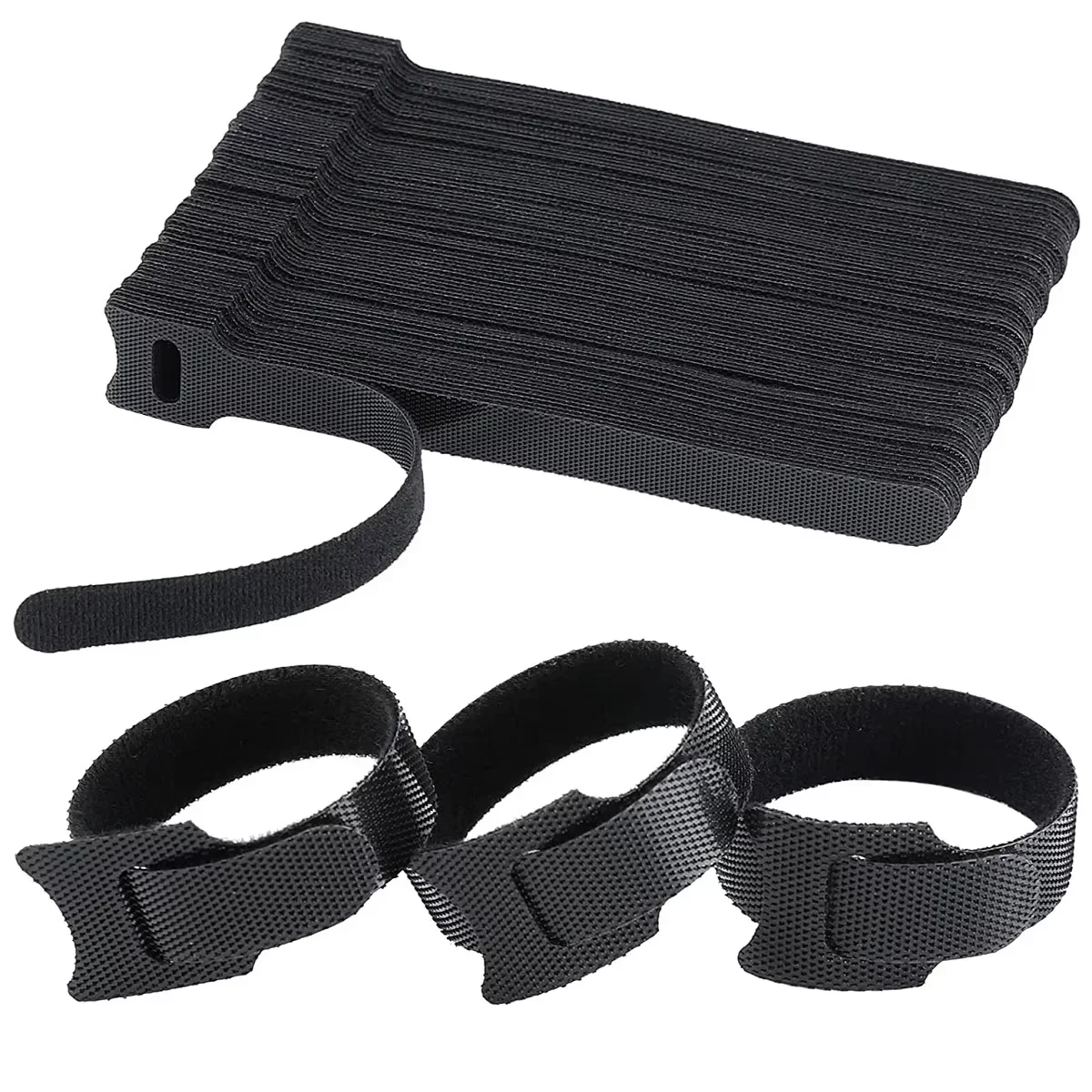 10/30/50/100Pcs Reusable Loop Cable Ties Nylon Cable Organizer Cable Winder Mouse Earphone Data Cord Management Fixer For Office