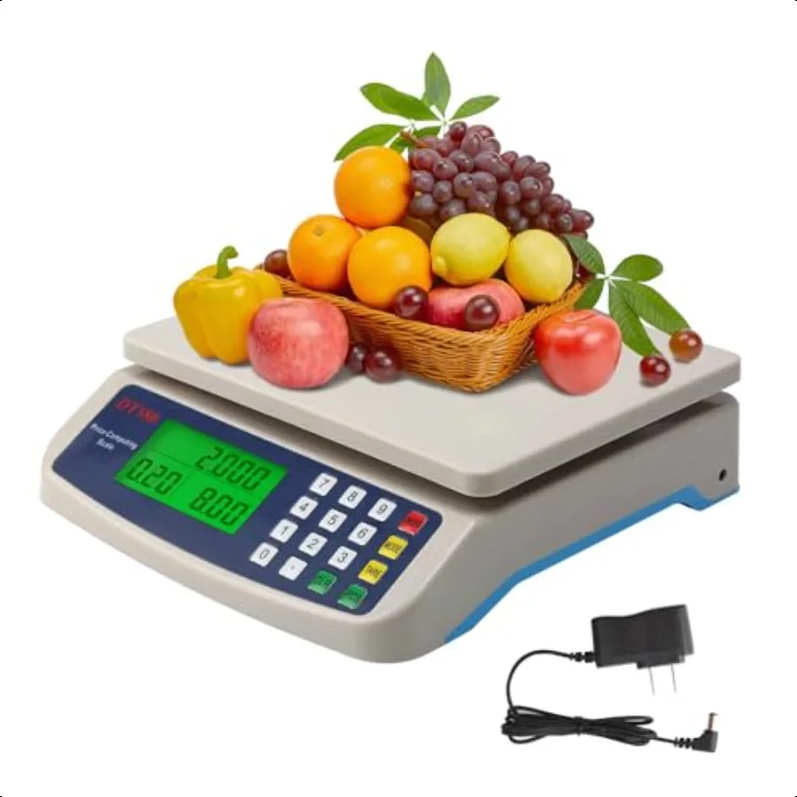 

Large Digital Kitchen Scale Commercial Food Scale 40kg 88lb Price Computing Scale Deli Produce Scale with Tare Function for Kit