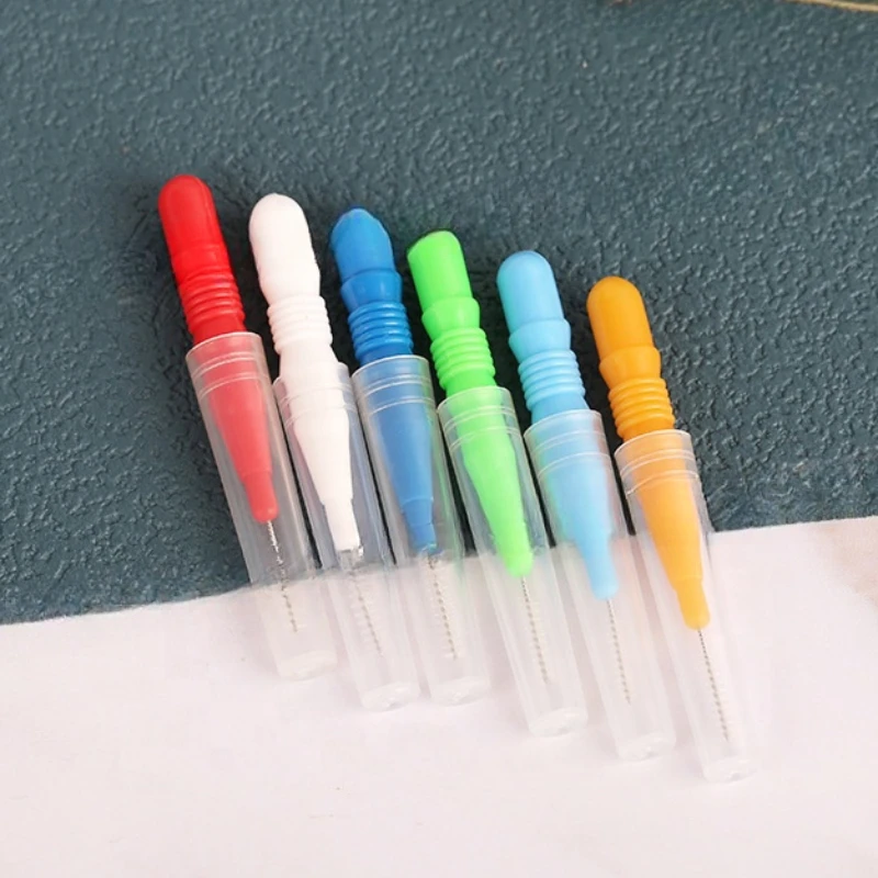 10PCS Tooth Gap Brush I-Type Push Pull Oral Care Orthodontic Interdental Brushing Toothpick Interdental Brushing Floss Brushing