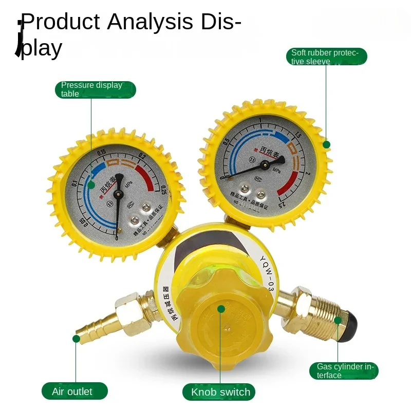 National Standard Thread Shockproof O2 Acetylene Propane Pressure Reducing Valve YQY Pressure Gauge Pressure Regulating Valve