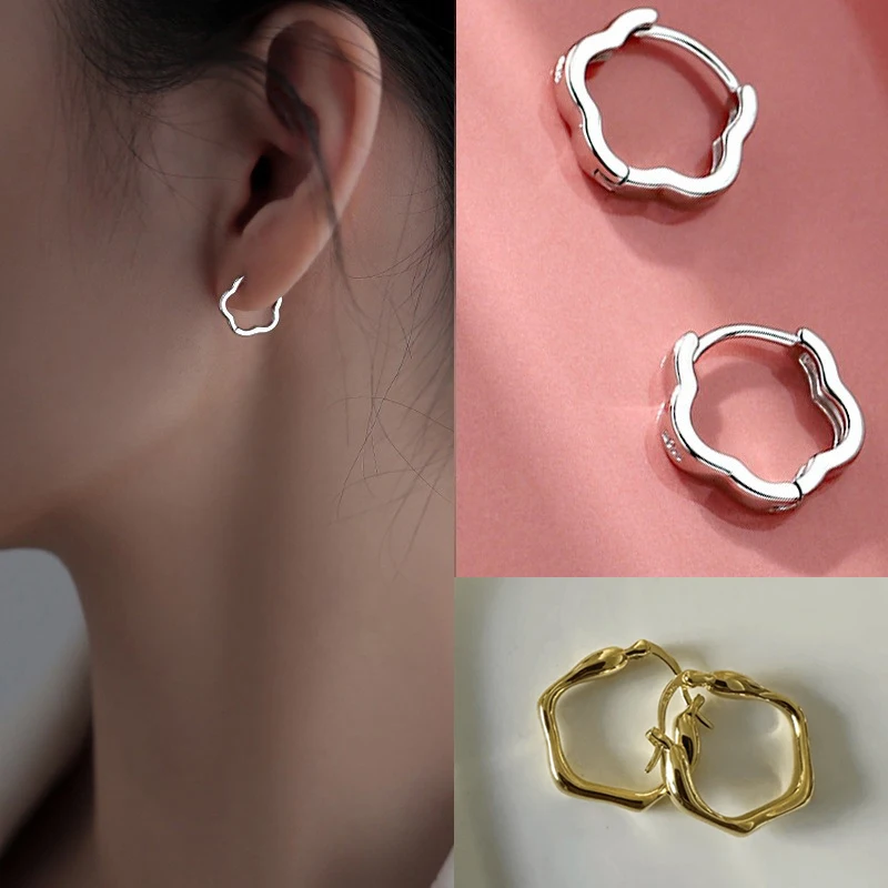 1 Pair Minimalism Niche Design Earring Plain Ring Ear Buckle Ear Jewelry Stud Earrings For Women Girls Temperament Jewellery