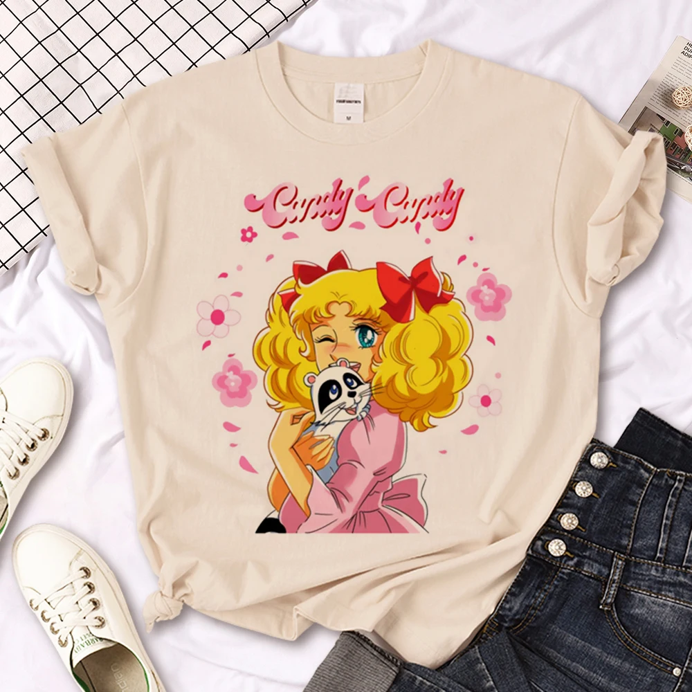 Cukierki cukierki tshirt kobiety anime manga graficzna koszulka damska y2k ubrania