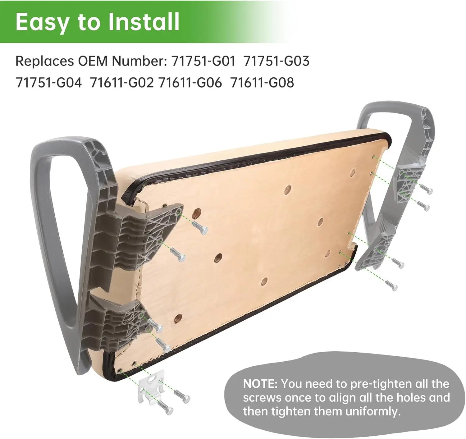 مجموعة المقعد الأمامي لعربة الجولف لـ EZGO TXT (1994-2013) - استبدال مباشر بنمط المصنع مع جلد ممتاز (أسود/فوق)