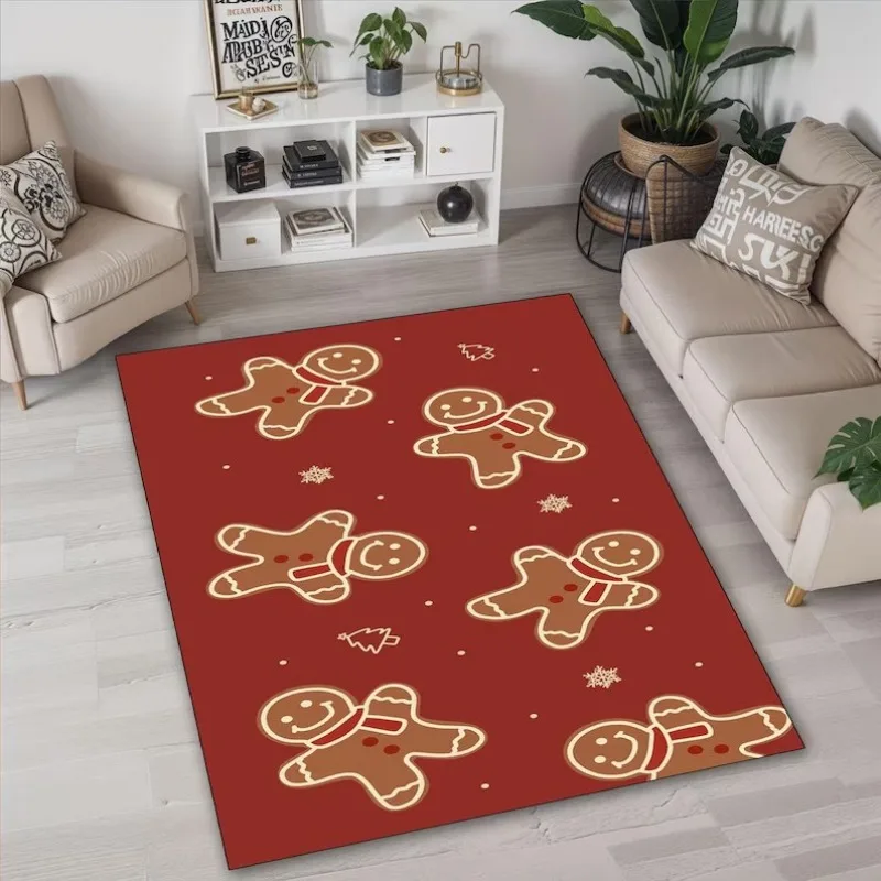 Christmas Gingerbread Man Kitchen Rug Non Slip Kitchen Mats Anti-Fatigue Floor Mat Doormat for Kitchen Home Decor Gift for Mom