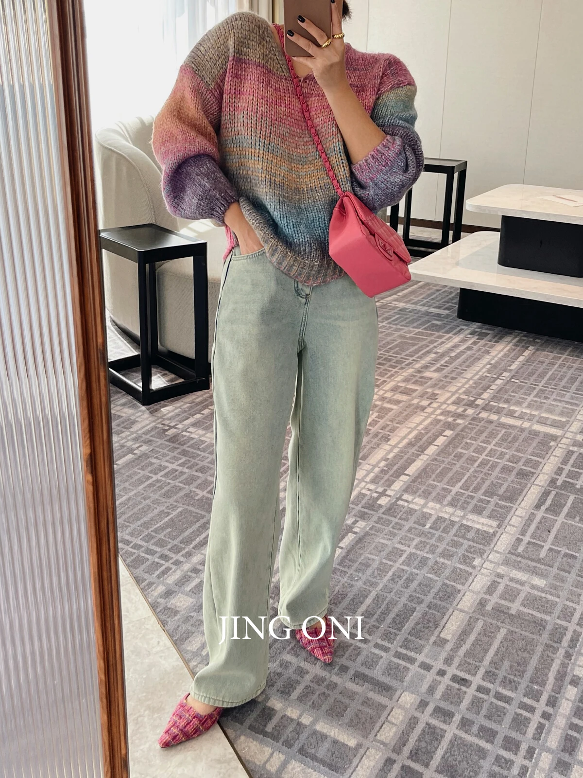 Jeans Cargo Pants Woman Clothing 2023 Y2k Korean Fashion Style Vintage Winter Elegant High Waist Wide Leg Trousers Dongdaemun